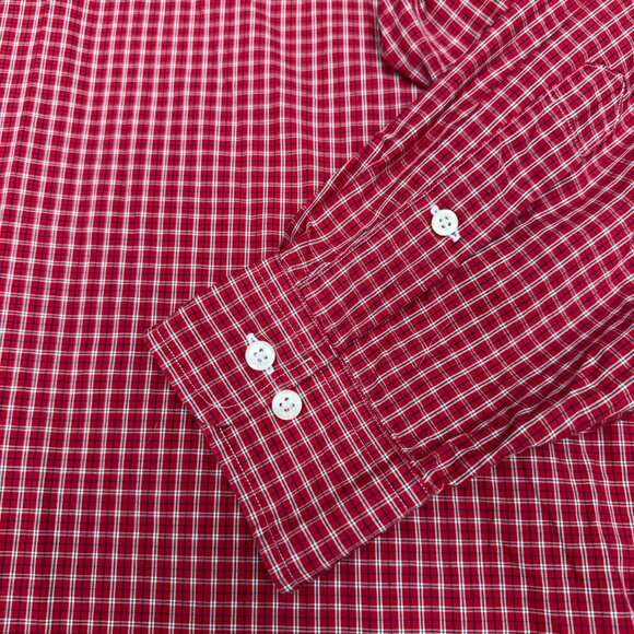 EUC Men's RALPH LAUREN Yarmouth Button‎ Down Red Plaid Shirt | Size 16 (32/33) - Picture 5 of 7